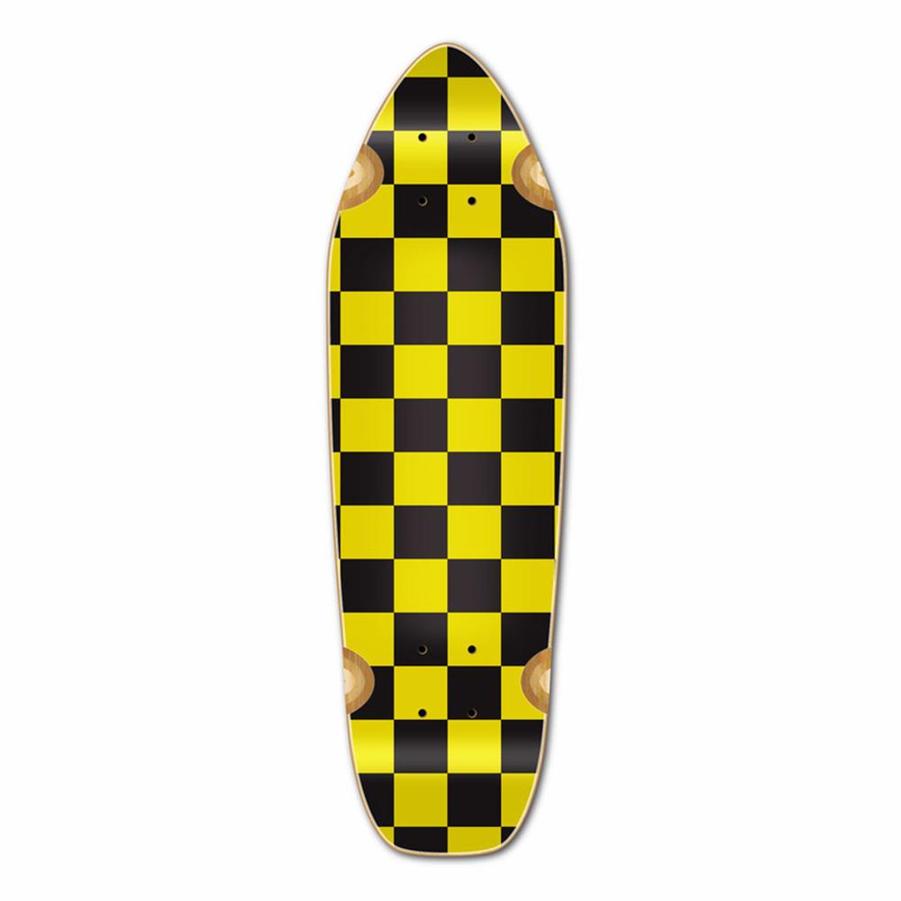 Punked Mini Cruiser Deck - Checker Yellow - Longboards USA