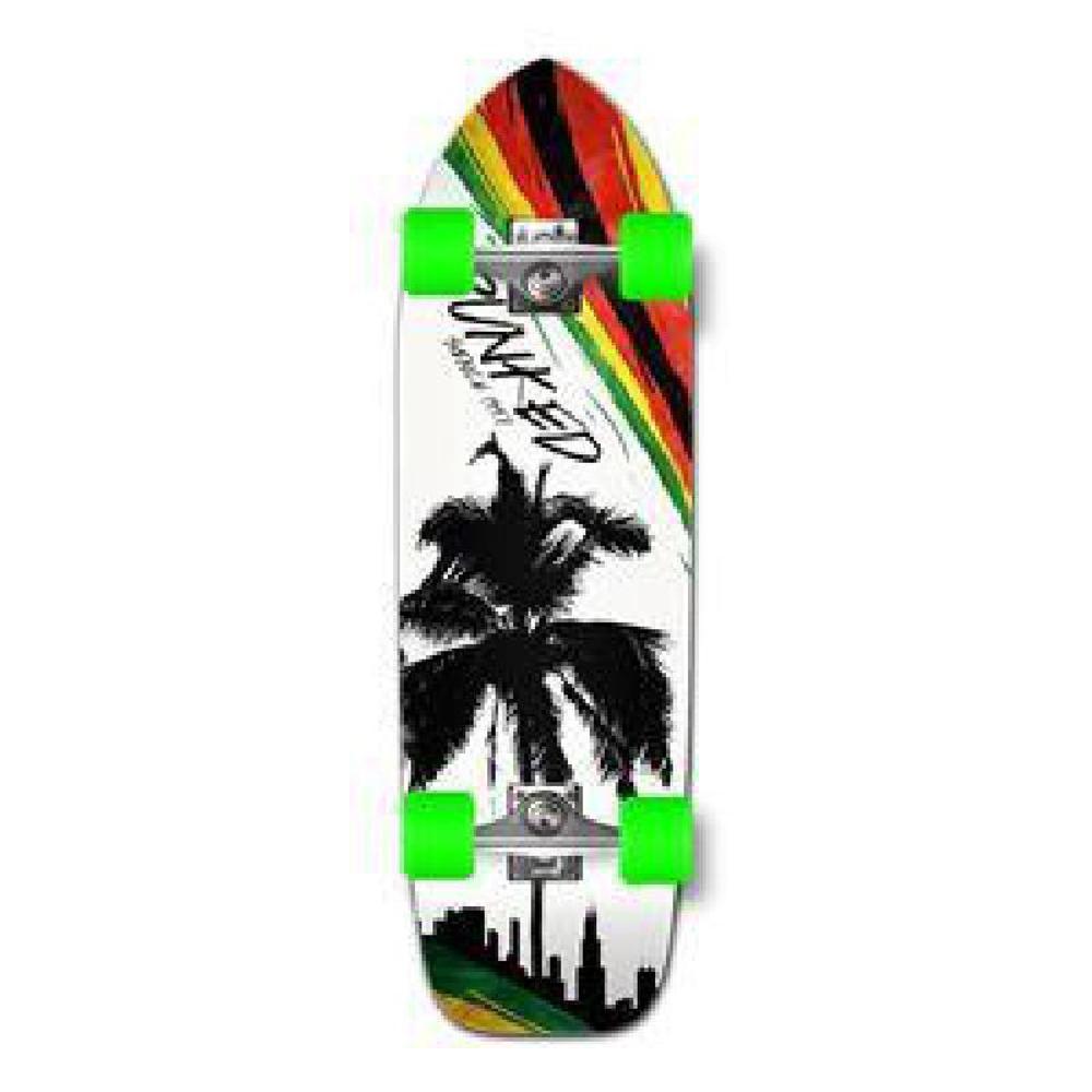 Punked Old School 33" Skateboard Longboard Complete - Palm City Rasta - Longboards USA