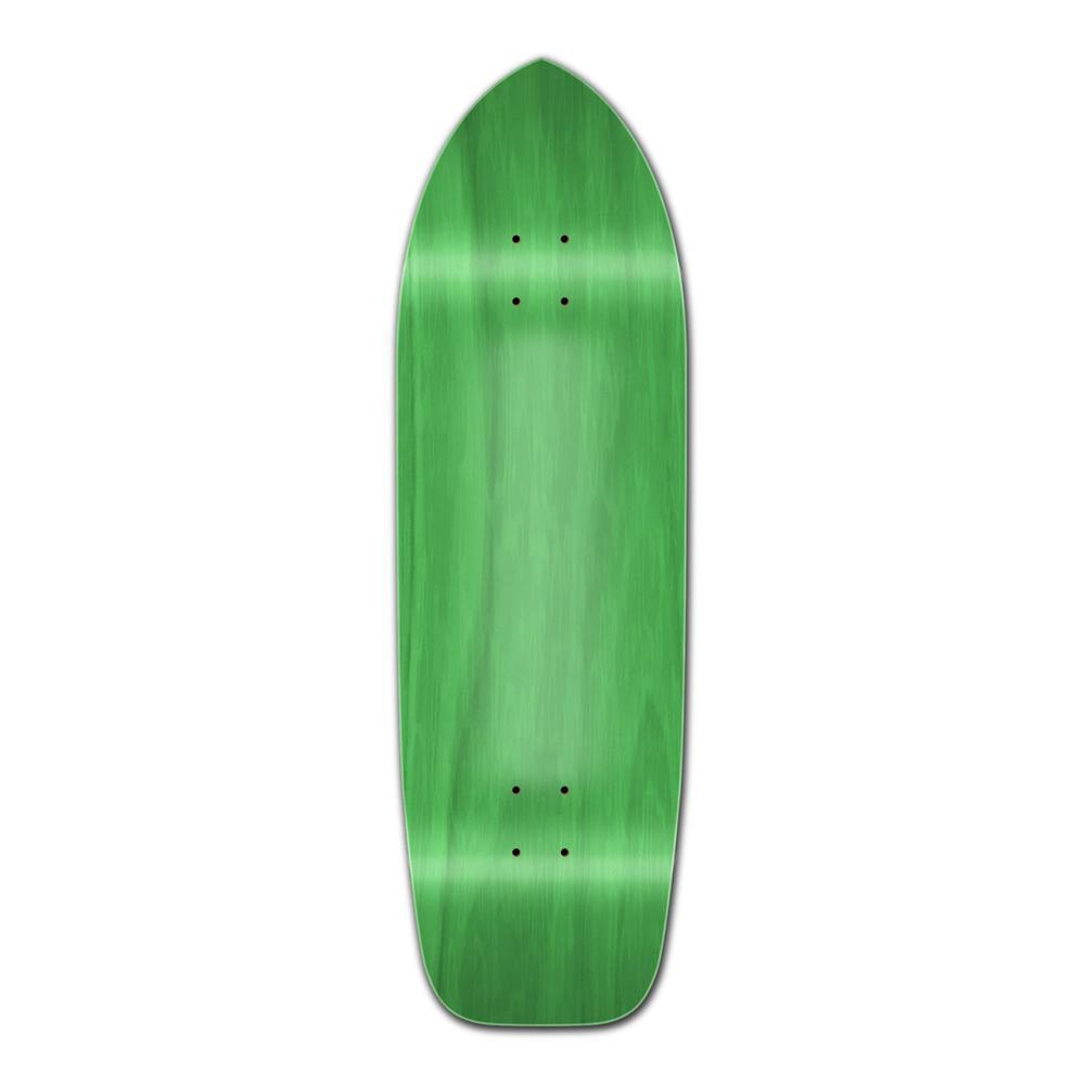 Punked Old School Blank Longboard Deck - Stained Green - Longboards USA