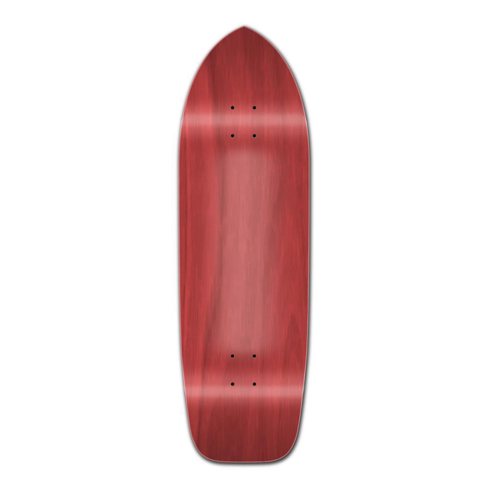 Punked Old School Blank Longboard Deck - Stained Red - Longboards USA