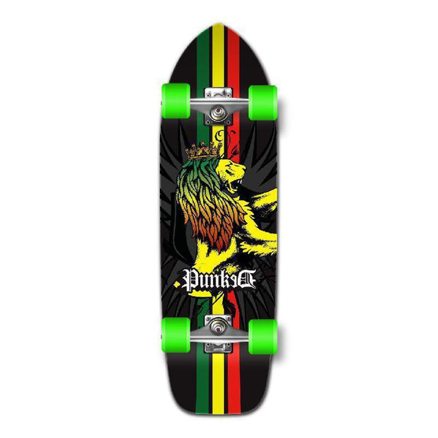 Punked Old School Longboard Complete - Rasta - Longboards USA