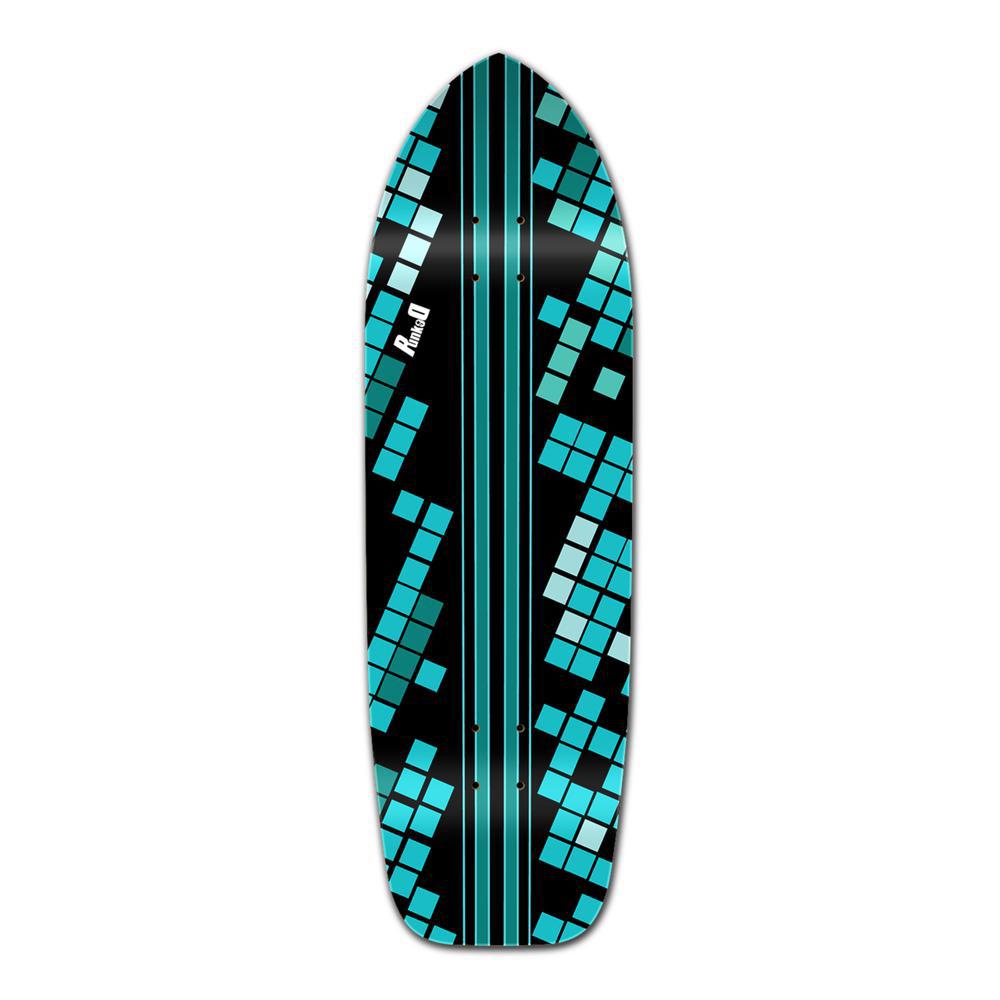 Punked Old School Longboard Deck - Black Digital Wave - Longboards USA