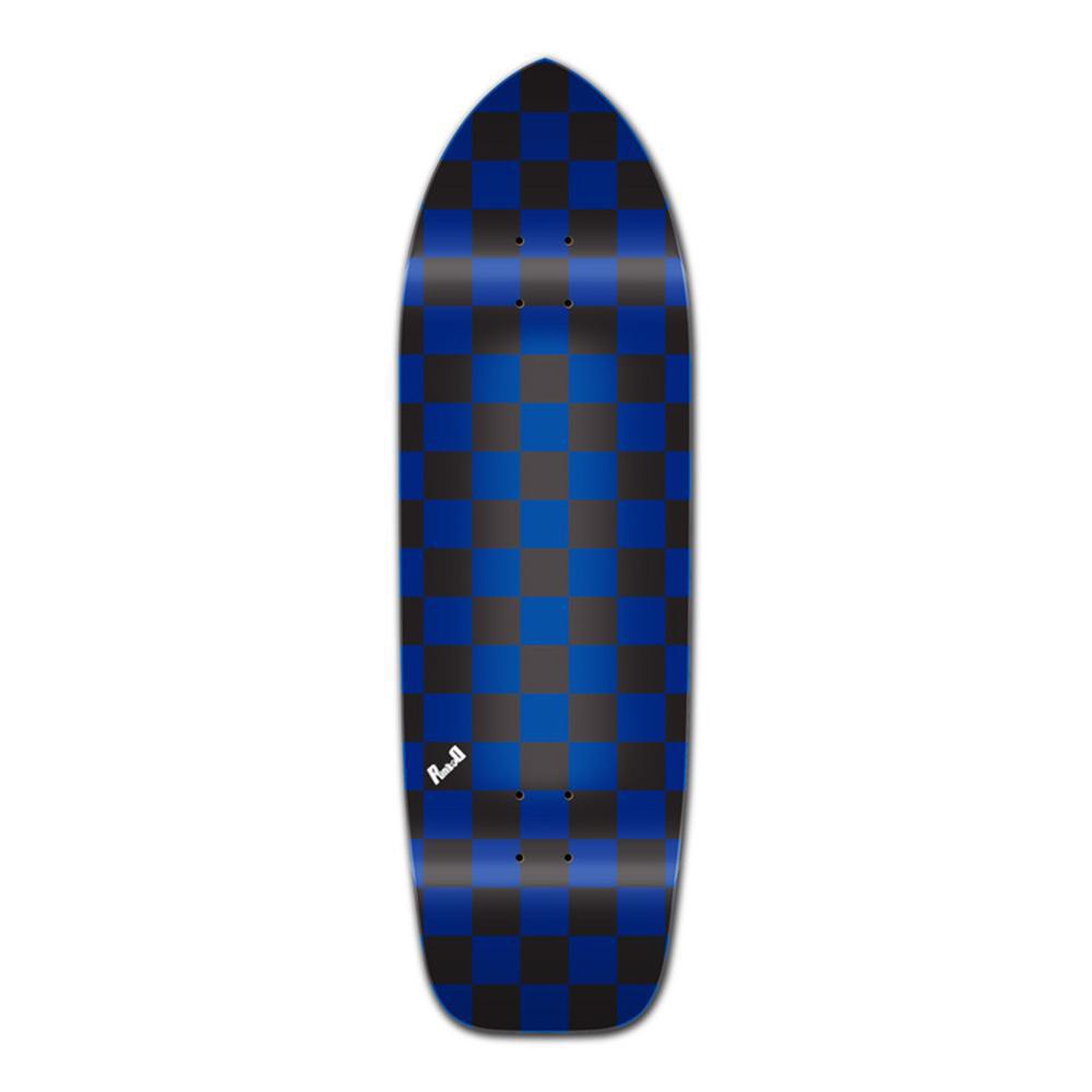 Punked Old School Longboard Deck Checker Blue Longboards USA