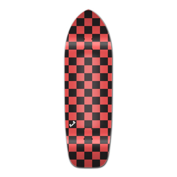 Punked Old School Longboard Deck - Checker Orange - Longboards USA