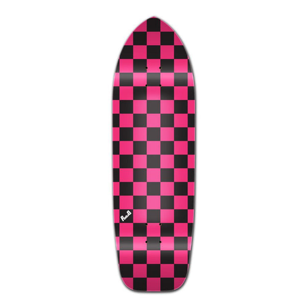 Punked Old School Longboard Deck - Checker Pink - Longboards USA