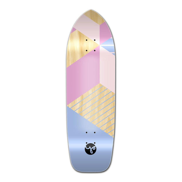 Punked Old School Longboard Deck -Geometric Series - Purple - Longboards USA