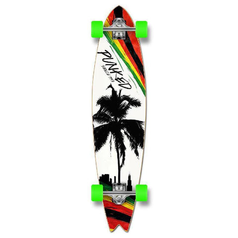 Punked Palm City Rasta Fishtail Longboard - Longboards USA