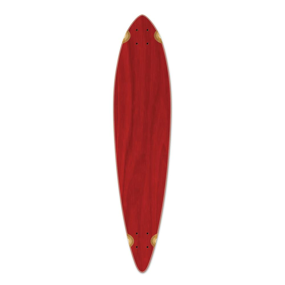 Punked Pintail Blank Longboard Deck - Stained Red - Longboards USA