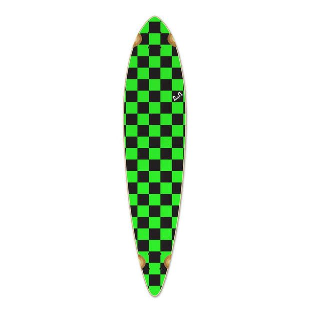 Punked Pintail Longboard Deck Checker Green - Longboards USA