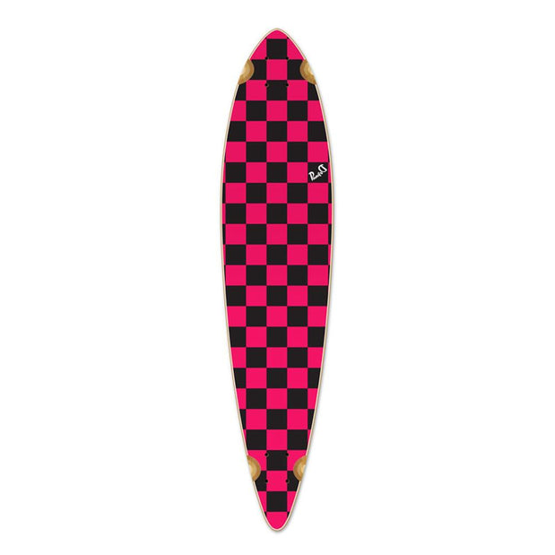 Punked Pintail Longboard Deck Checker Pink - Longboards USA