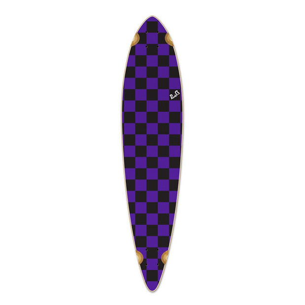 Punked Pintail Longboard Deck Checker Purple - Longboards USA