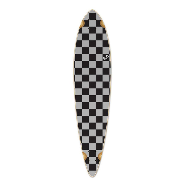 Punked Pintail Longboard Deck Checker Silver - Longboards USA