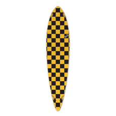 Punked Pintail Longboard Deck Checker Yellow - Longboards USA