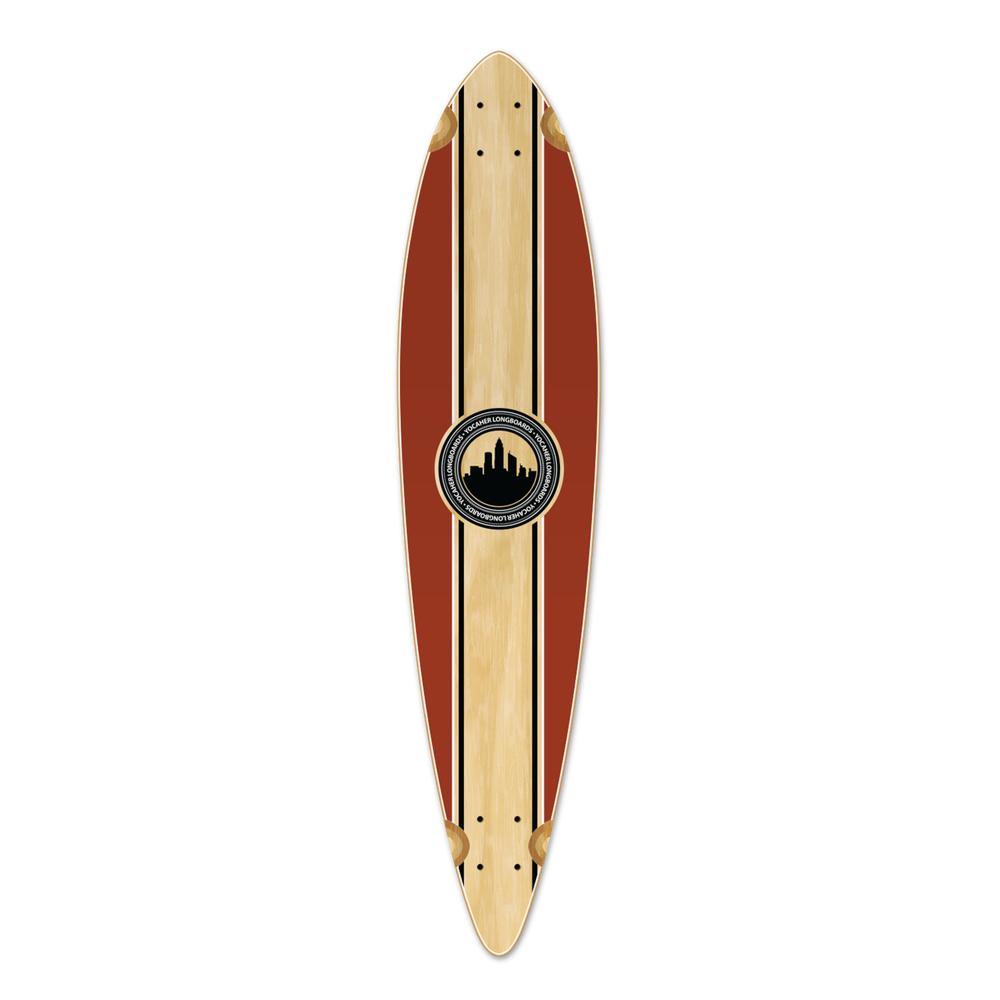 Punked Pintail Longboard Deck - Crest Burgundy - Longboards USA