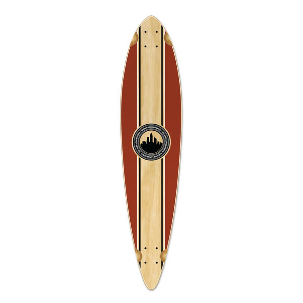 Punked Pintail Longboard Deck - Crest Burgundy - Longboards USA