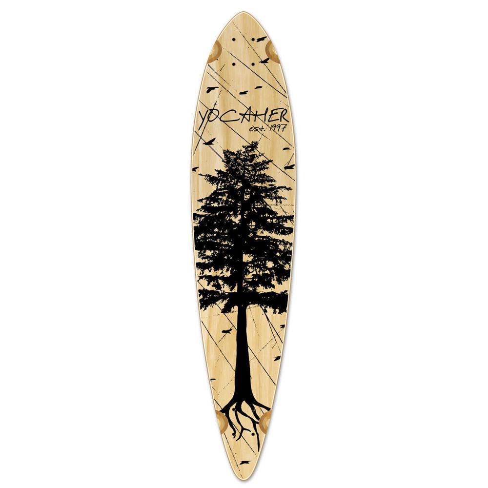 Punked Pintail Longboard Deck - In the Pines : Natural - Longboards USA