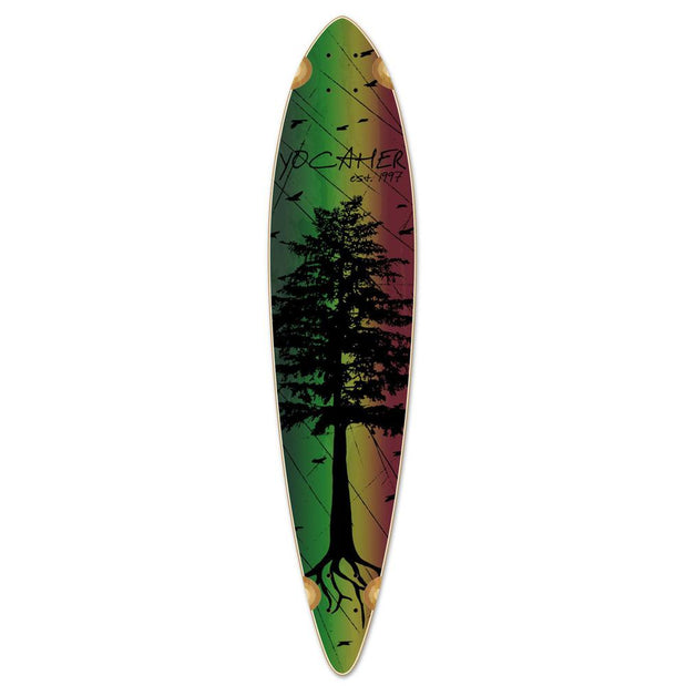 Punked Pintail Longboard Deck - In the Pines : Rasta - Longboards USA