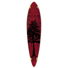Punked Pintail Longboard Deck - In the Pines : Red - Longboards USA