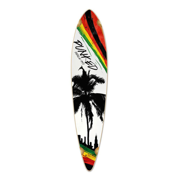 Punked Pintail Longboard Deck - Palm City Rasta - Longboards USA