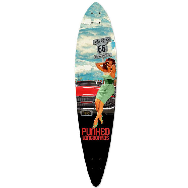 Punked Pintail Longboard Deck - Route 66 Series - RTE-66 - Longboards USA