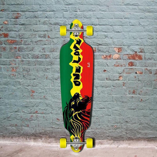 Punked Rasta One Love Drop Through 40" Longboard - Longboards USA