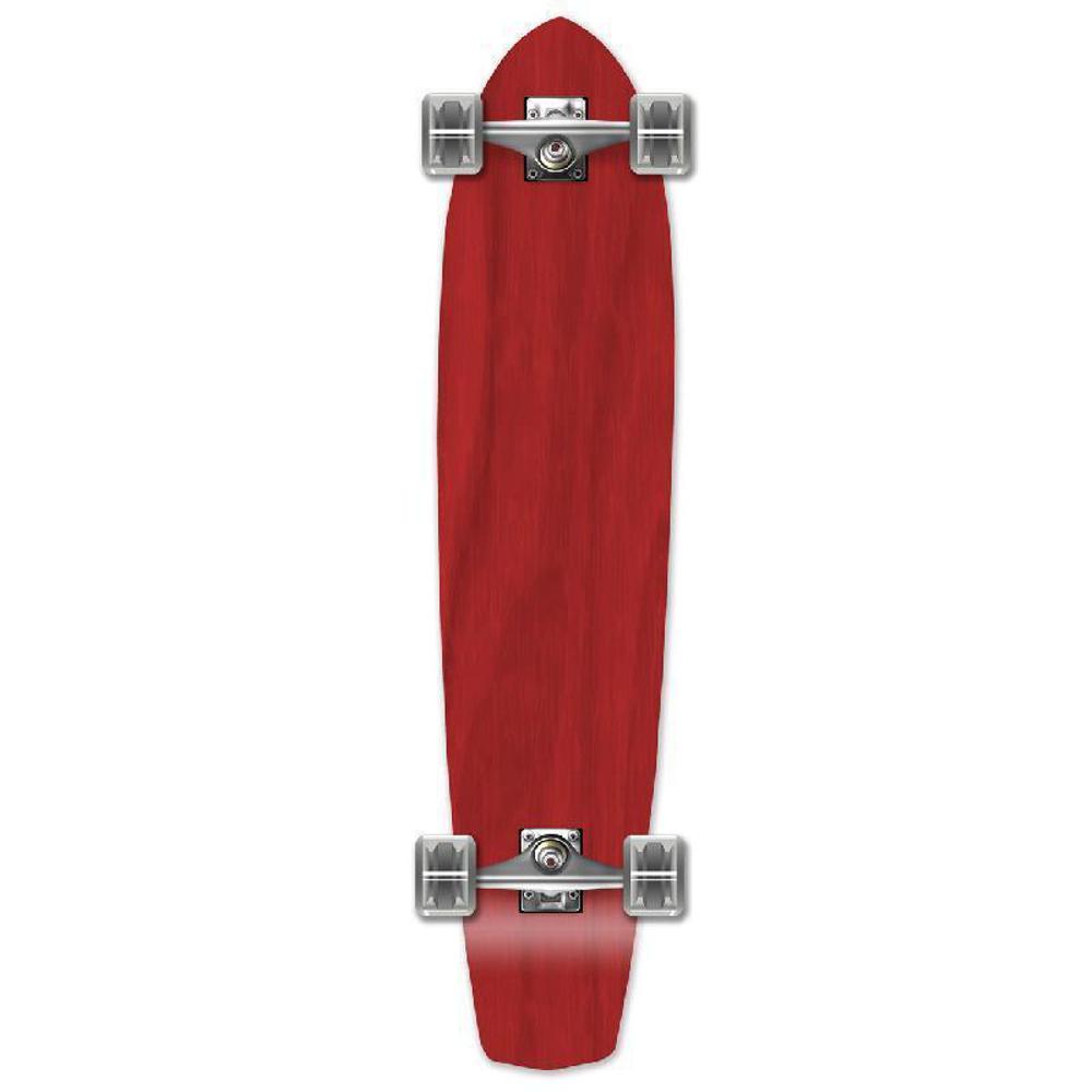 Punked Slimkick Blank Longboard Complete - Stained Red - Longboards USA