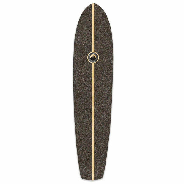 Punked Slimkick Longboard Deck - Black Digital Wave - Longboards USA