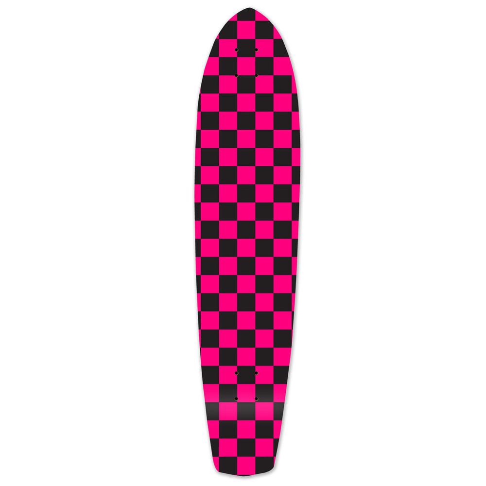 Punked Slimkick Longboard Deck - Checker Pink - Longboards USA