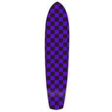 Punked Slimkick Longboard Deck - Checker Purple - Longboards USA