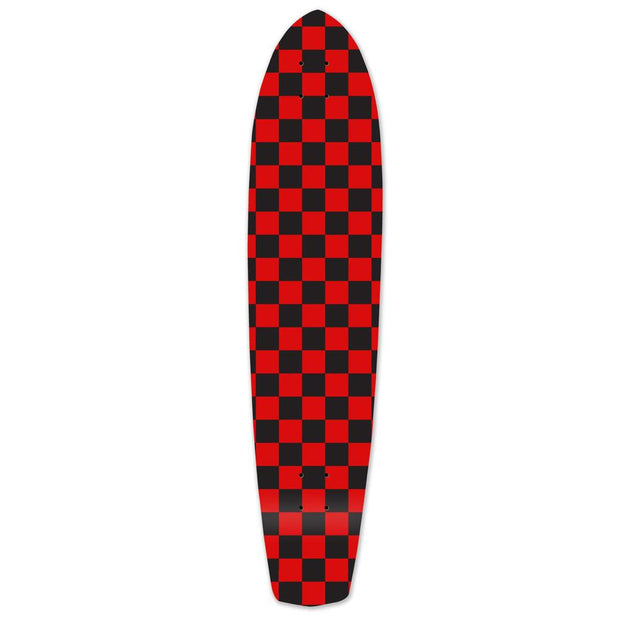 Punked Slimkick Longboard Deck - Checker Red - Longboards USA