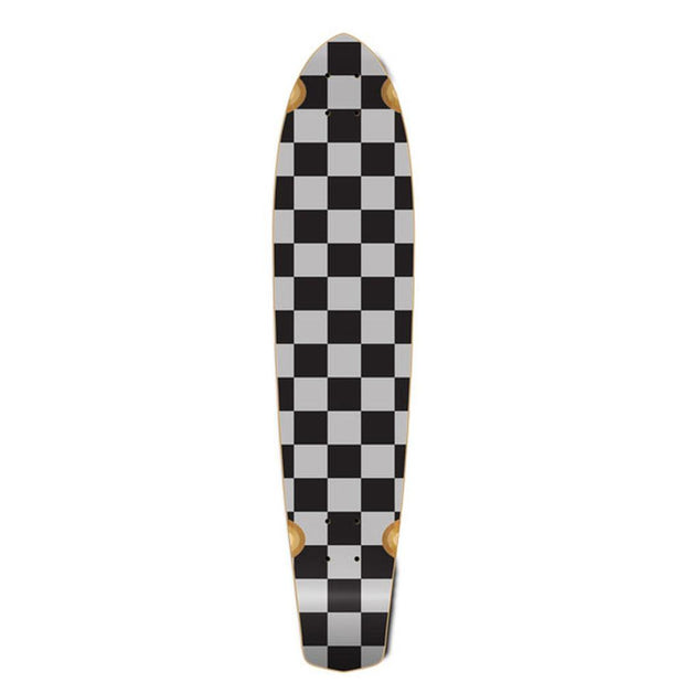 Punked Slimkick Longboard Deck - Checker Silver - Longboards USA