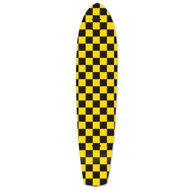 Punked Slimkick Longboard Deck - Checker Yellow - Longboards USA