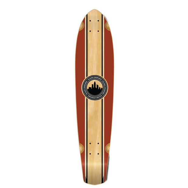 Punked Slimkick Longboard Deck - Crest Burgundy - Longboards USA