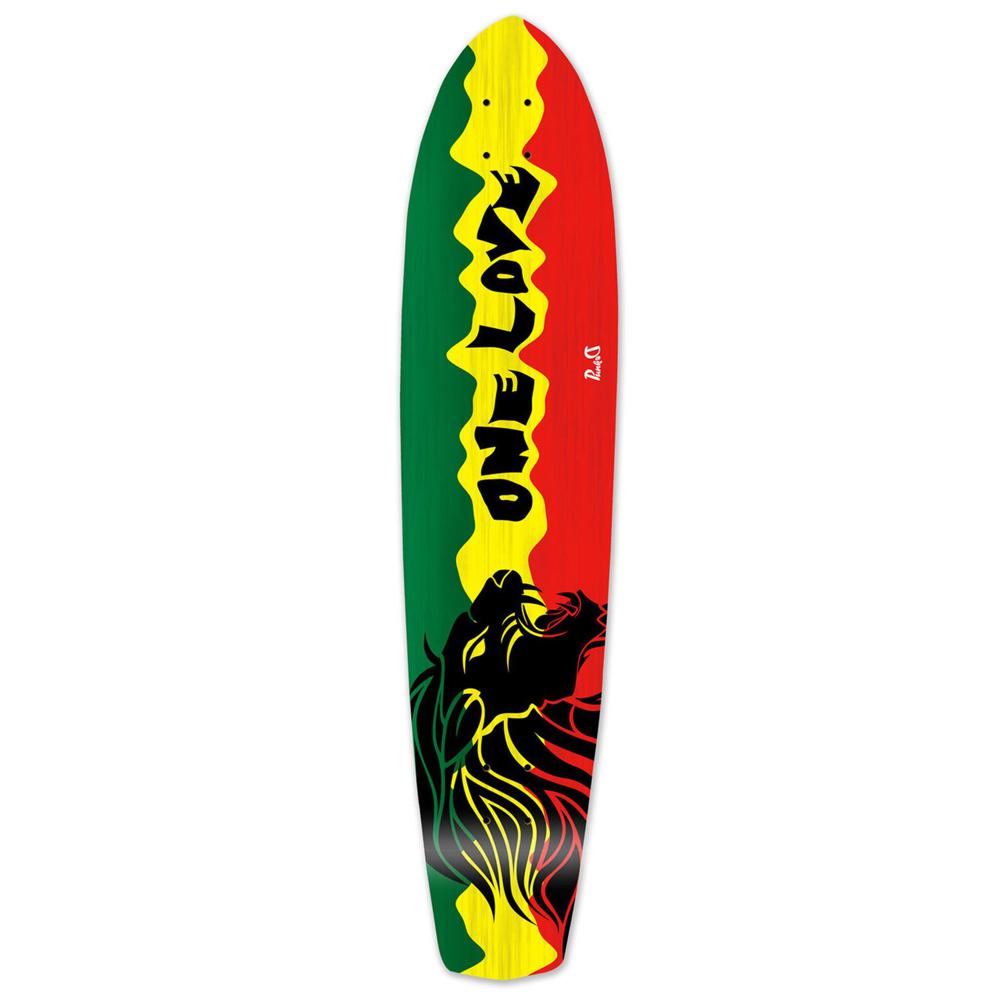 Punked Slimkick Longboard Deck - Rasta 2 - Longboards USA