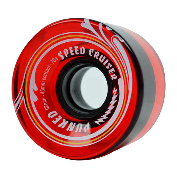 Punked Speed Cruiser in Gel Red 62mm/78A Longboard Wheels - Longboards USA