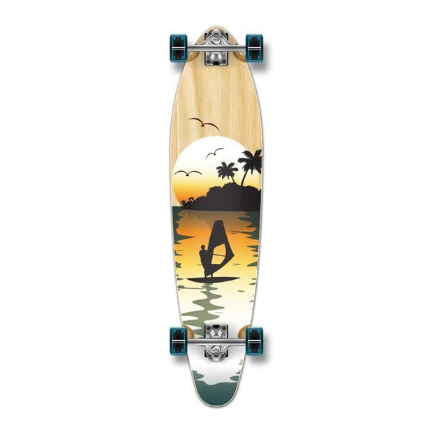 Punked Surfer Sunset Beach Natural Kicktail 40 inches Longboard - Longboards USA