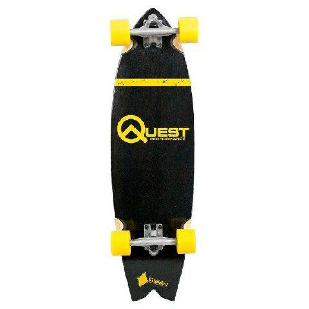 Quest Stingray Cruiser Board, 34.5″ Complete Skateboard Gold - Longboards USA