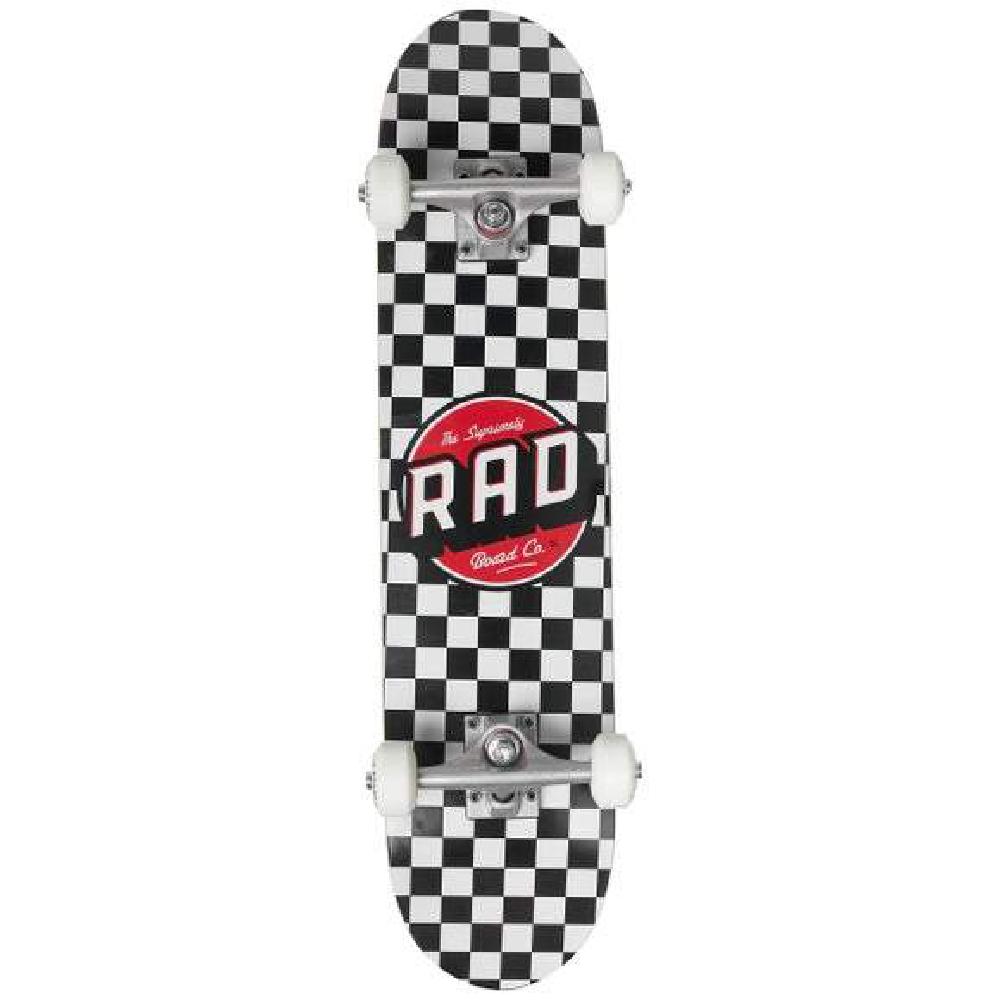 Rad Checker White/Black 6.75" Skateboard - Longboards USA