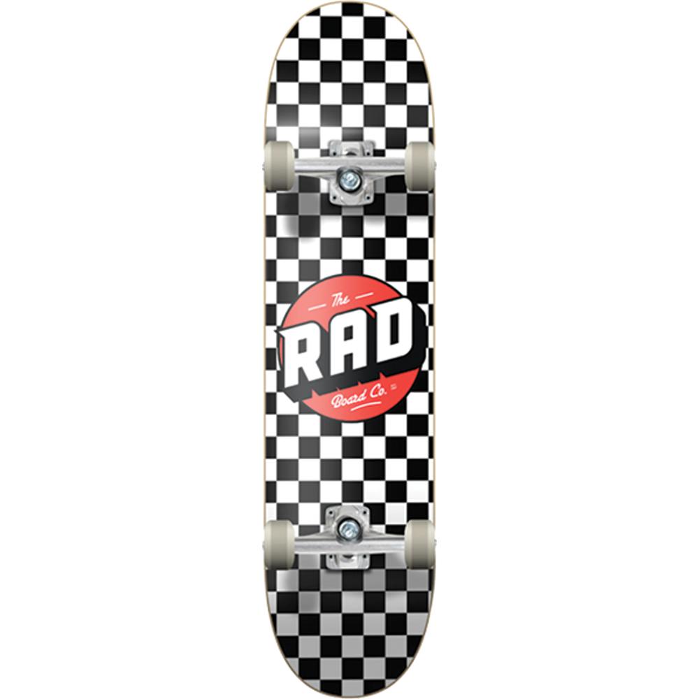 Rad Checker White/Black 8.0" Complete Skateboard - Longboards USA