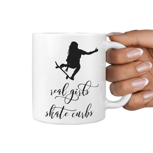 Real Girls Skate Curbs Coffee Mug Gift Idea for Skateboarder - Longboards USA