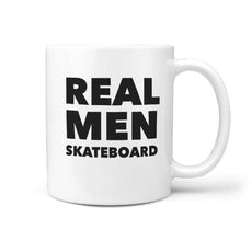 Real Men Skateboard - Gift Idea Coffee Mug - Longboards USA