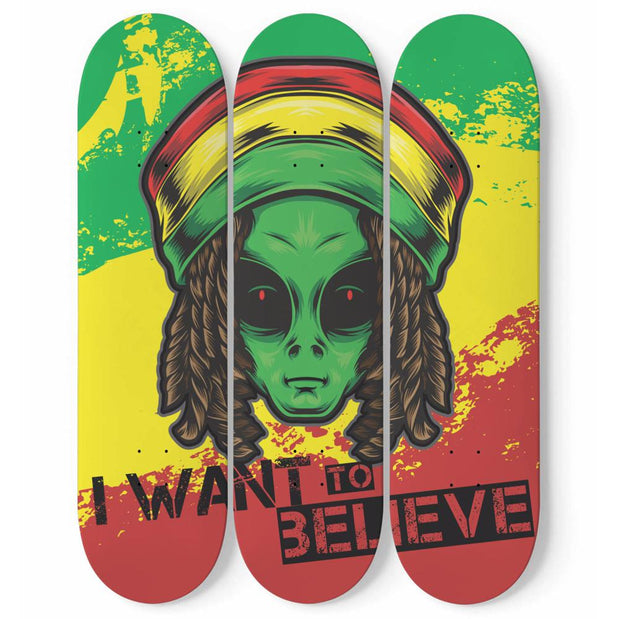 Reggae Alien Skateboard Wall Art - Longboards USA