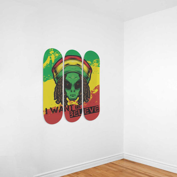 Reggae Alien Skateboard Wall Art - Longboards USA