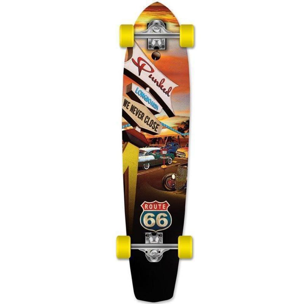 Route 66 Diner 36" Slimkick Longboard from Punked - Complete - Longboards USA