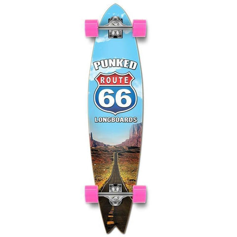 Route 66 Punked Fishtail Longboard 40 inch - The Run - Longboards USA