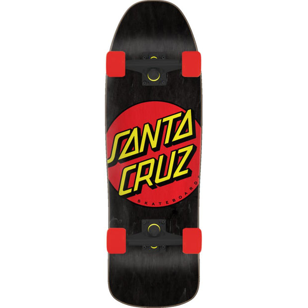Santa Cruz Classic Dot 80'S Cruzer Black/Red 32" Cruiser Longboard - Longboards USA