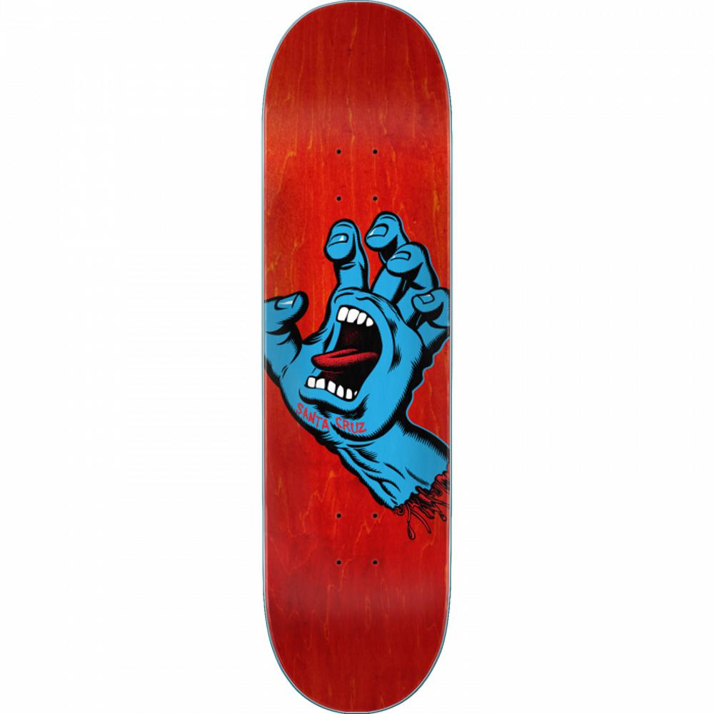 Santa Cruz Screaming Hand Matte Red 8.0" Skateboard Deck - Longboards USA