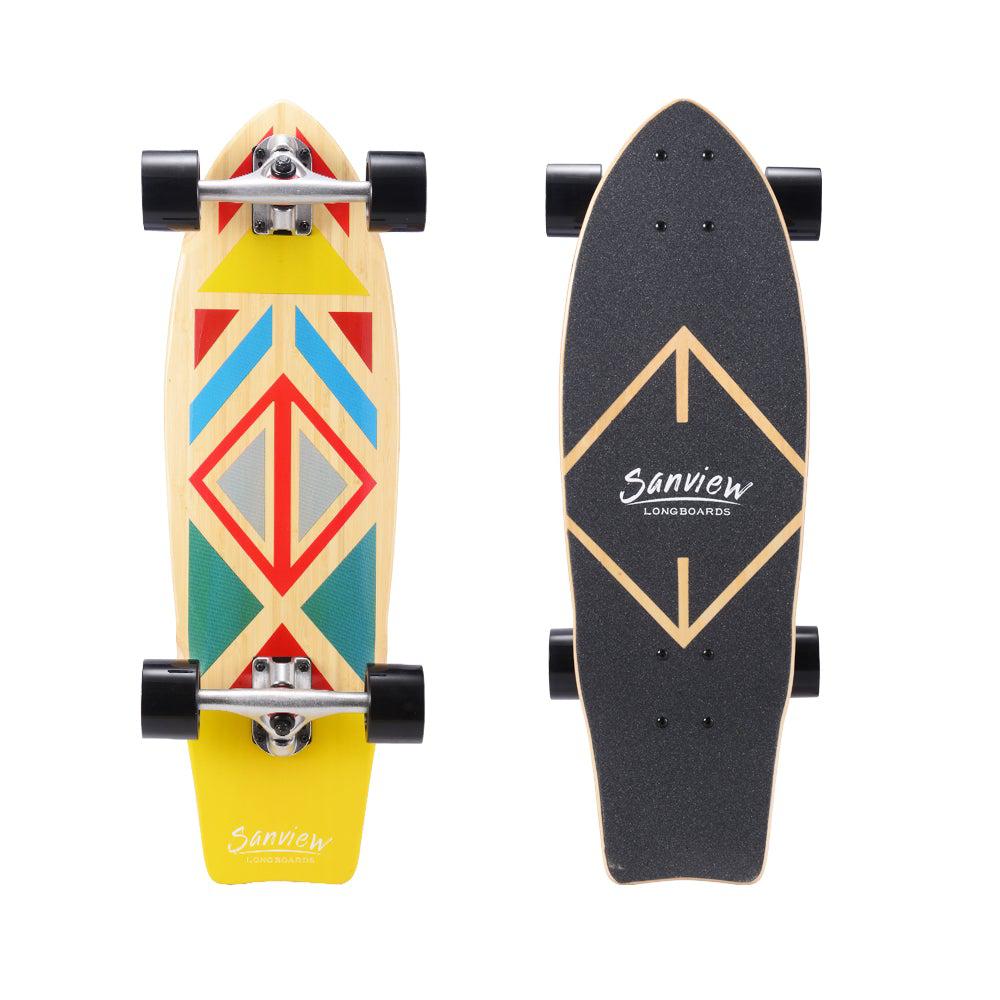 Sanview Geometry 28 inch Cruiser Kicktail Longboard - Longboards USA