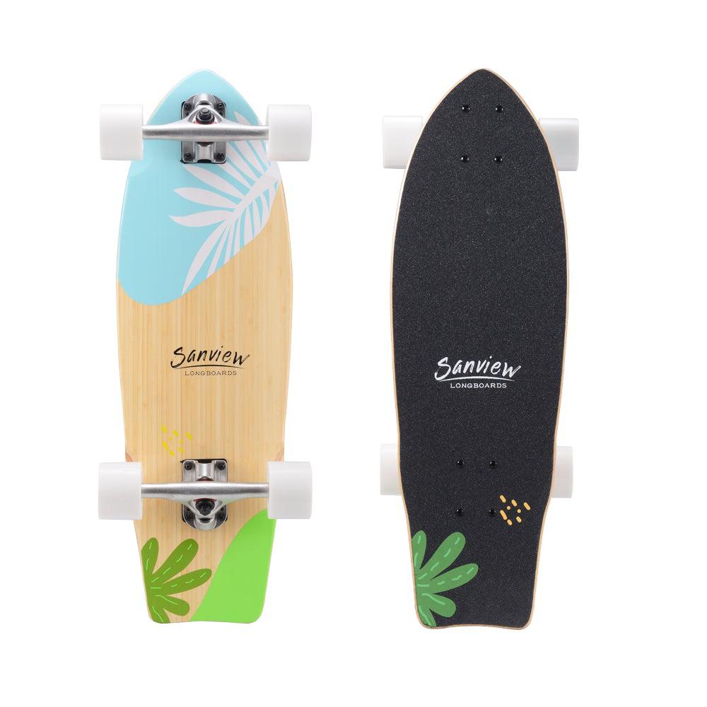 Sanview Leaf 28" Cruiser Kicktail Skateboard Longboard - Longboards USA