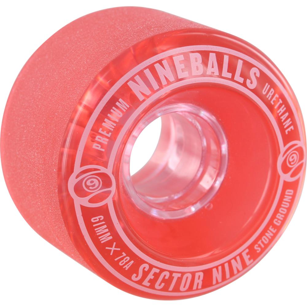 Sector 9 Nineballs 61Mm 78A Clear Red Skateboard Wheels - Longboards USA